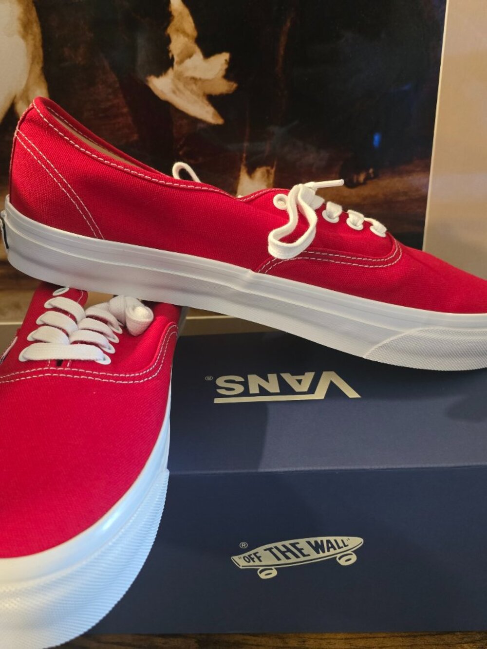 Vans Premium Authentic VN000EBNIZQ Racing Red Men's Shoes Sz 11 US NEW